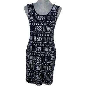 Persifor Black & White Smitty Tribal Print Tank Dress Small